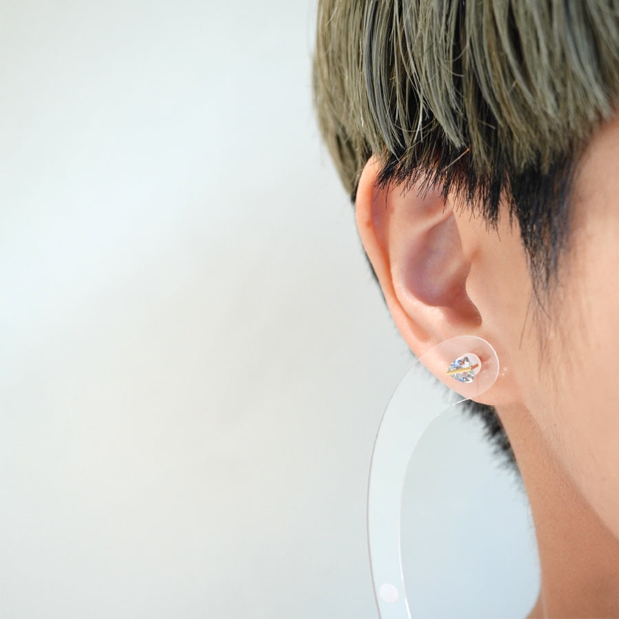 BAND EARRINGS RAINBOW MOONSTONE #3869