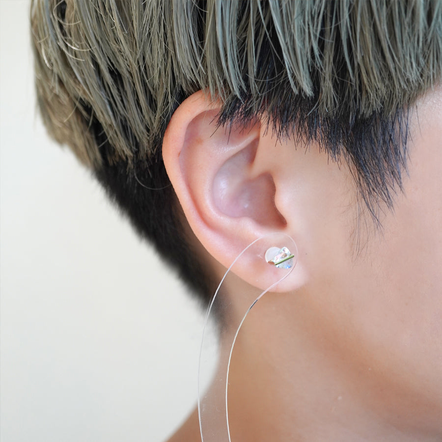 BAND EARRINGS RAINBOW MOONSTONE #3869