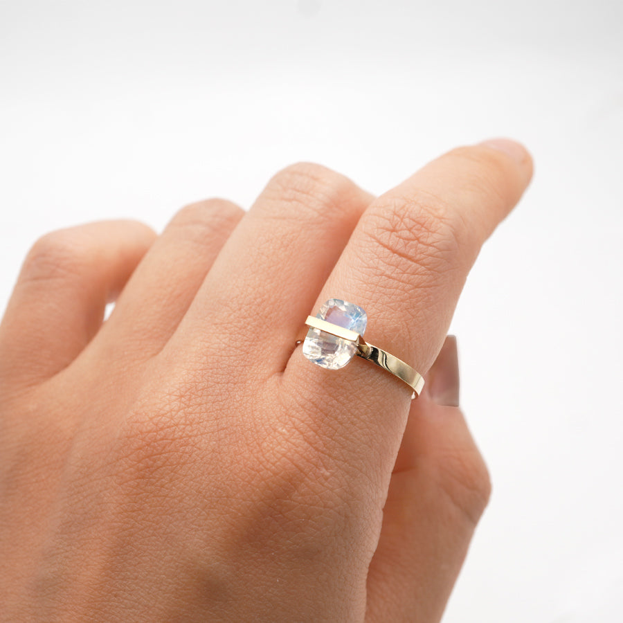 BAND RING RAINBOW MOONSTONE#3868