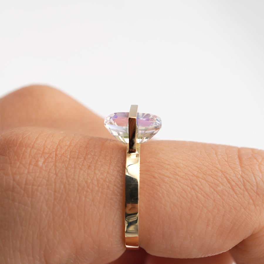 BAND RING RAINBOW MOONSTONE#3868