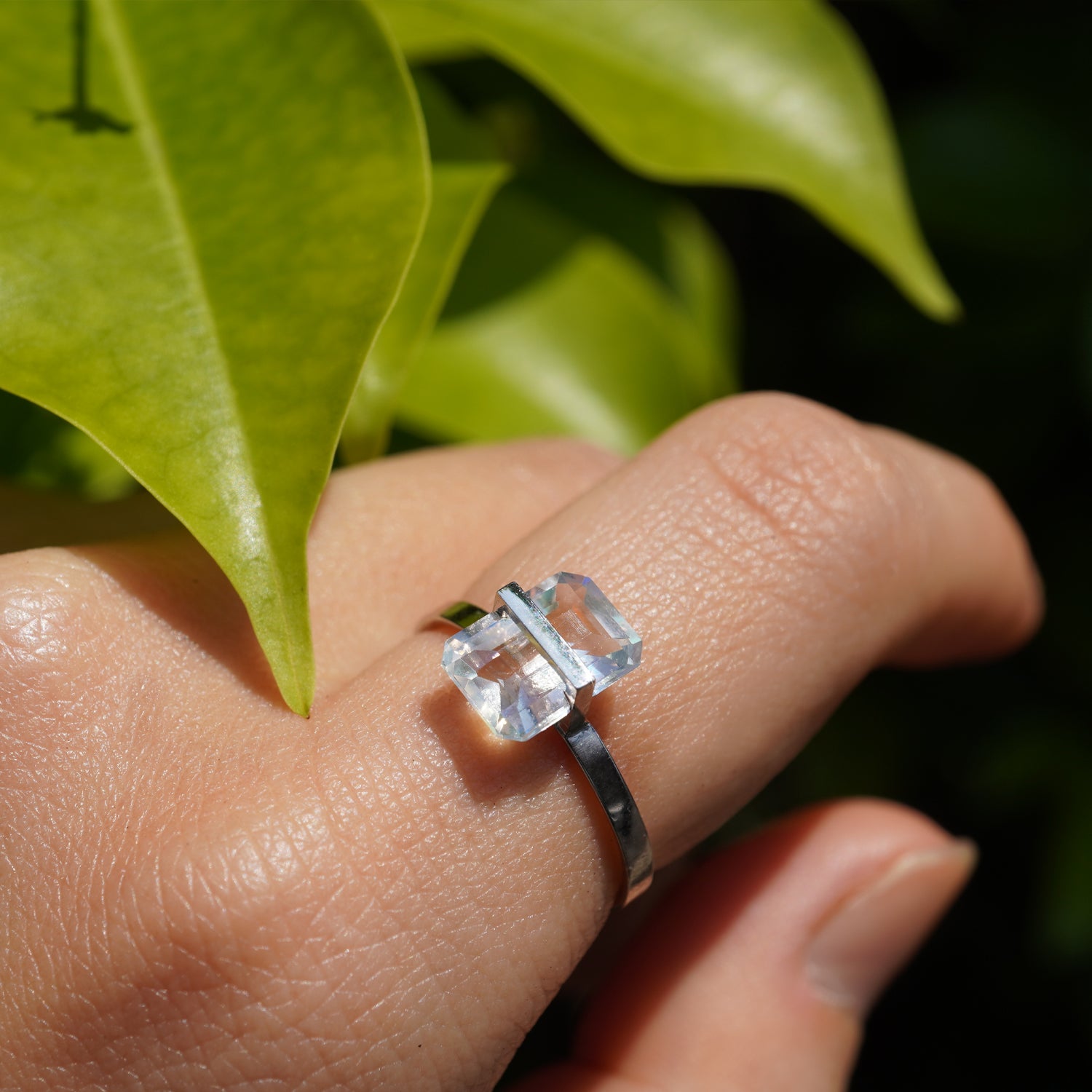 BAND RING RAINBOW MOONSTONE#4104