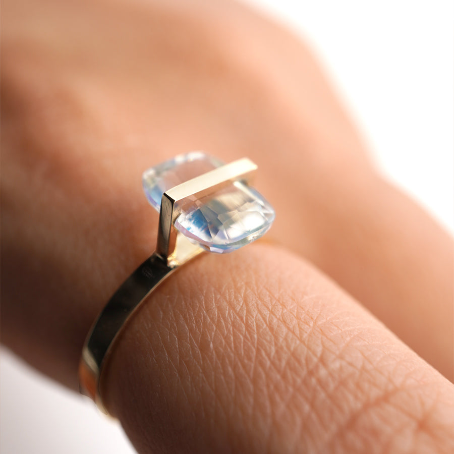 BAND RING RAINBOW MOONSTONE#3868