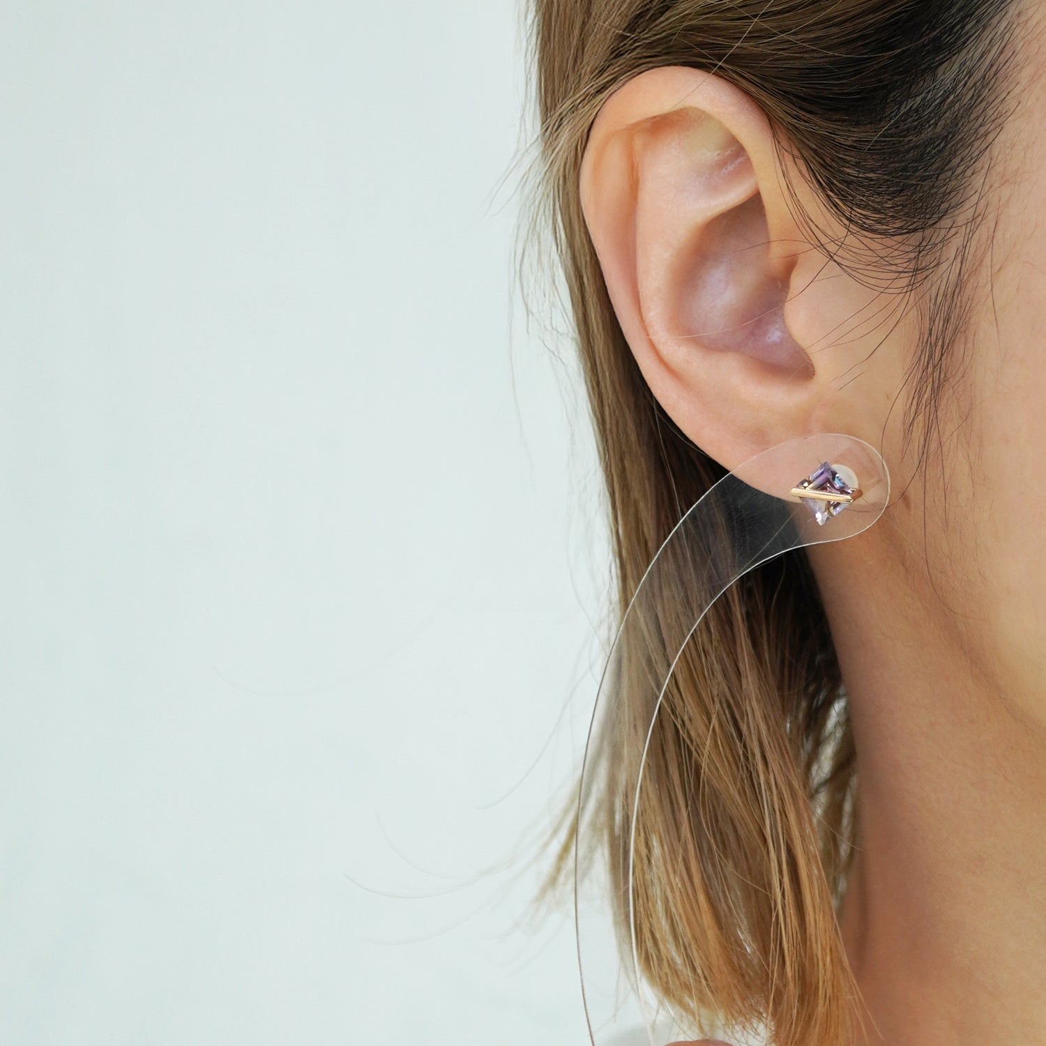 BAND EARRINGS RAINBOW MOONSTONE #4188