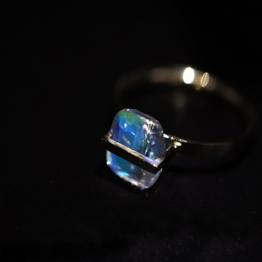 BAND RING RAINBOW MOONSTONE#3868