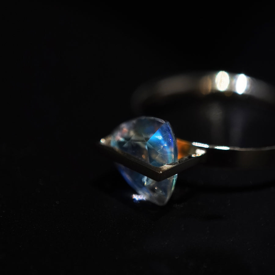 BAND RING RAINBOW MOONSTONE#3867