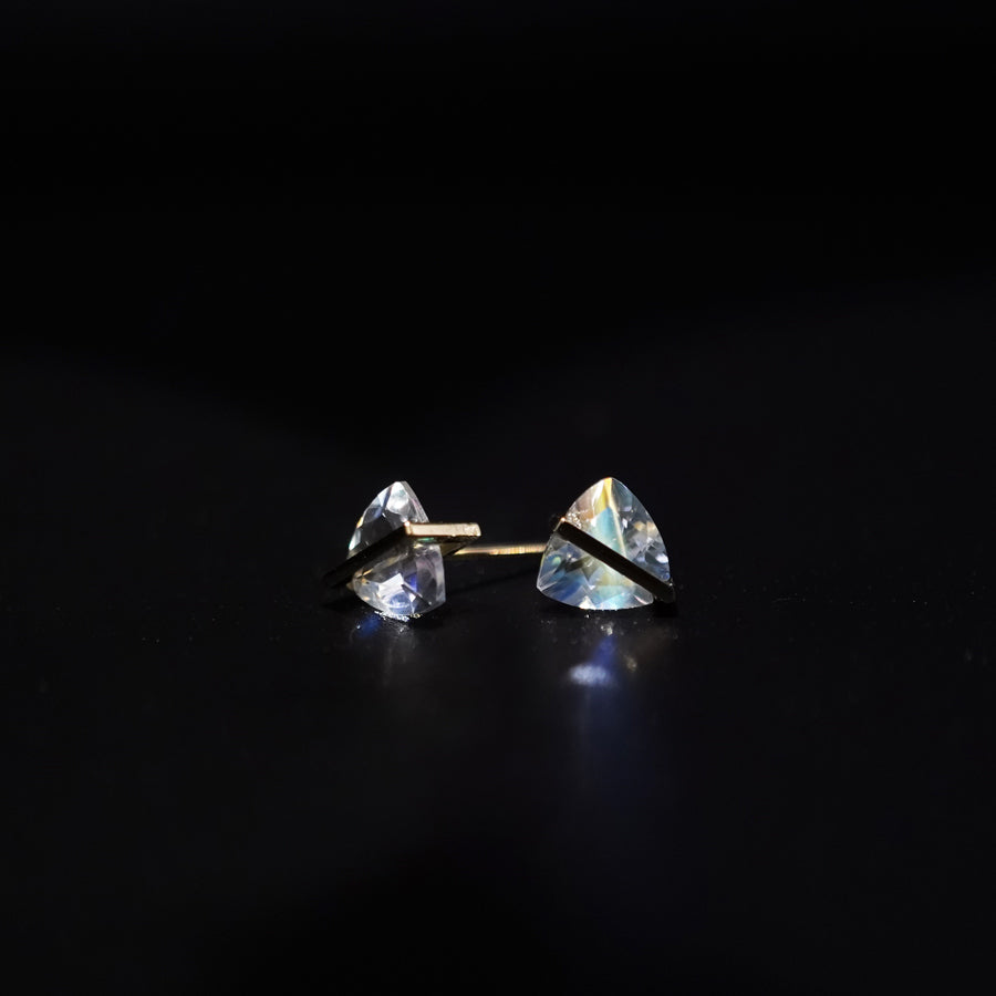 BAND EARRINGS RAINBOW MOONSTONE #3869