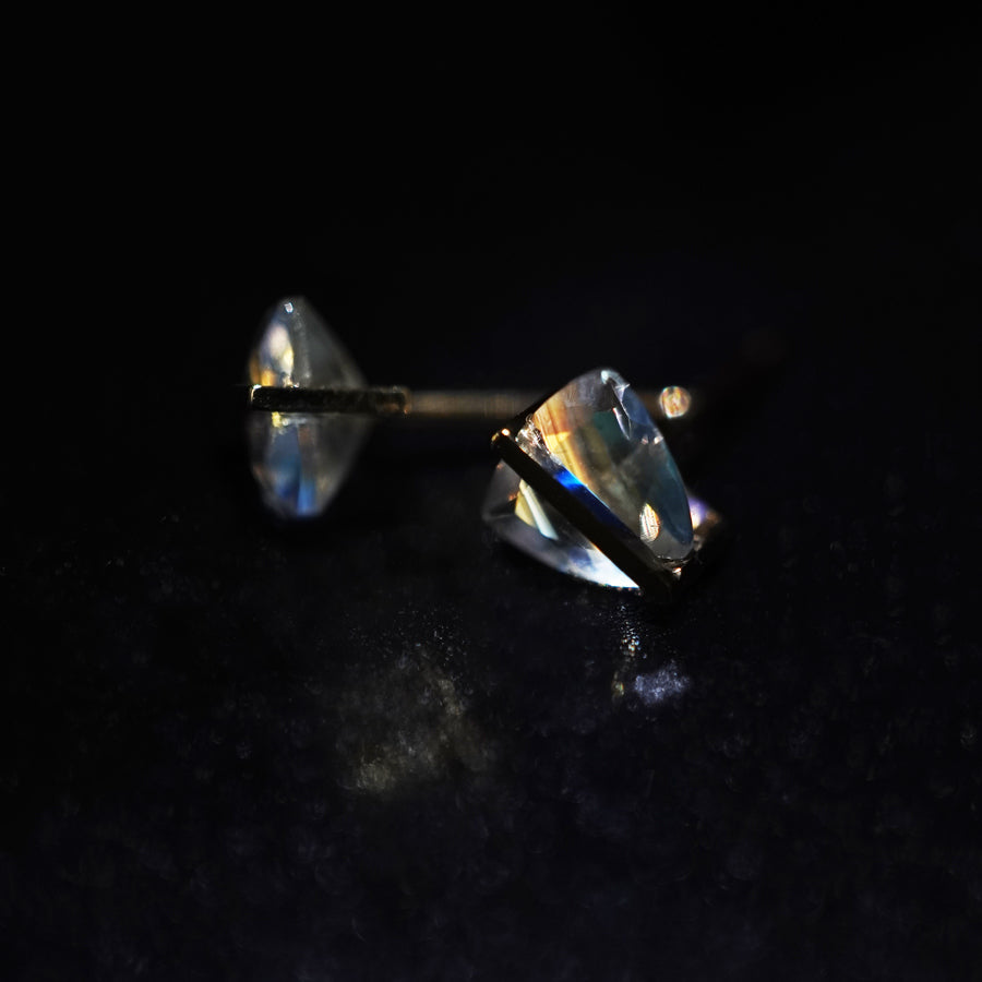 BAND EARRINGS RAINBOW MOONSTONE #3869