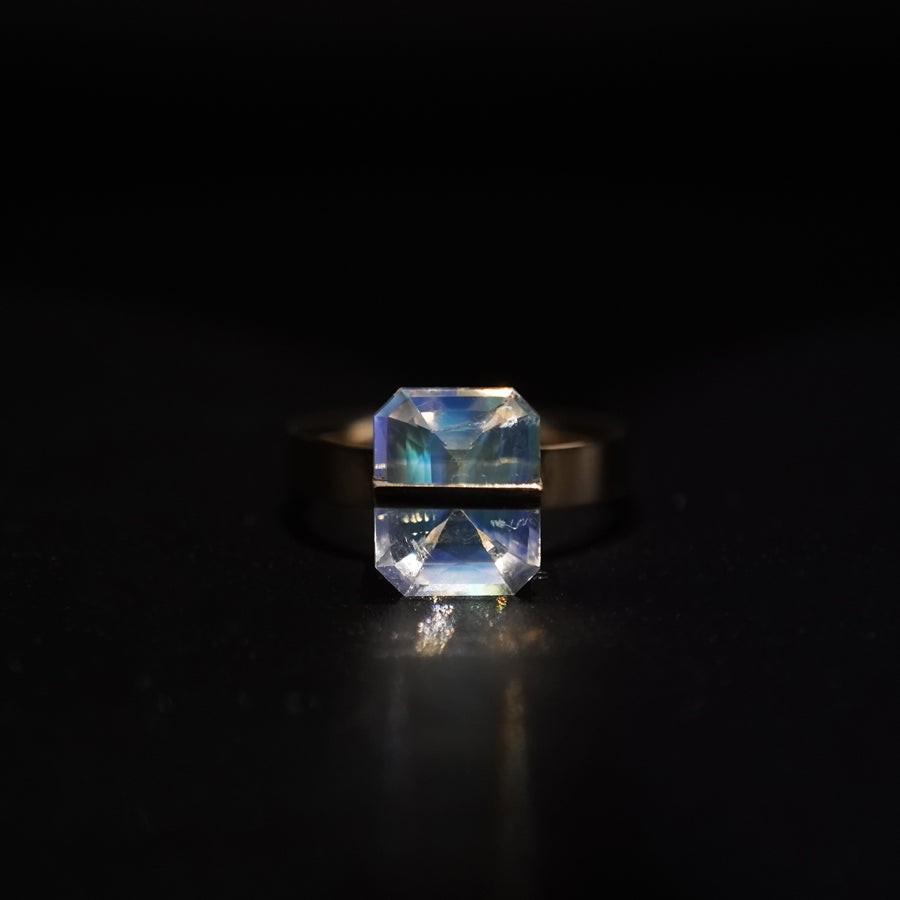 BAND RING RAINBOW MOONSTONE#3866