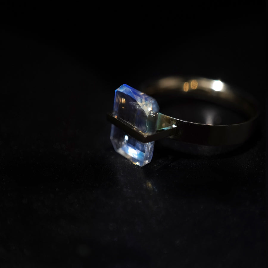 BAND RING RAINBOW MOONSTONE#3866
