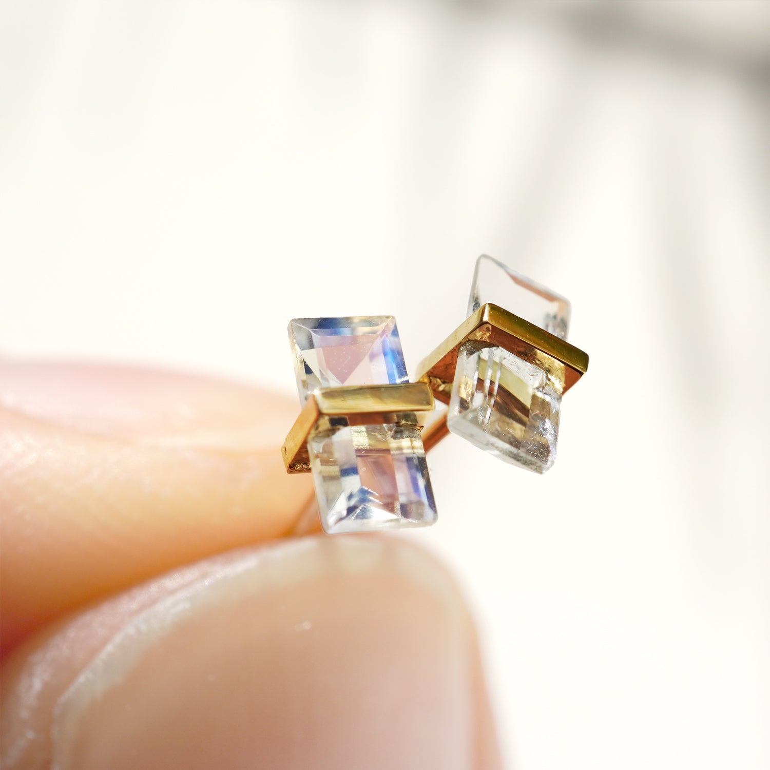 BAND EARRINGS MOONSTONE#3089
