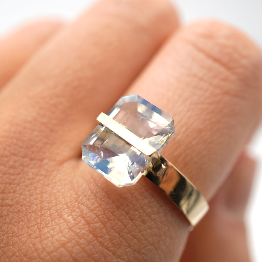 BAND RING RAINBOW MOONSTONE#3866