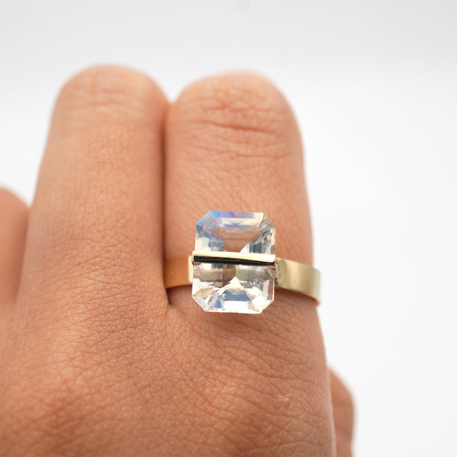 BAND RING RAINBOW MOONSTONE#3866