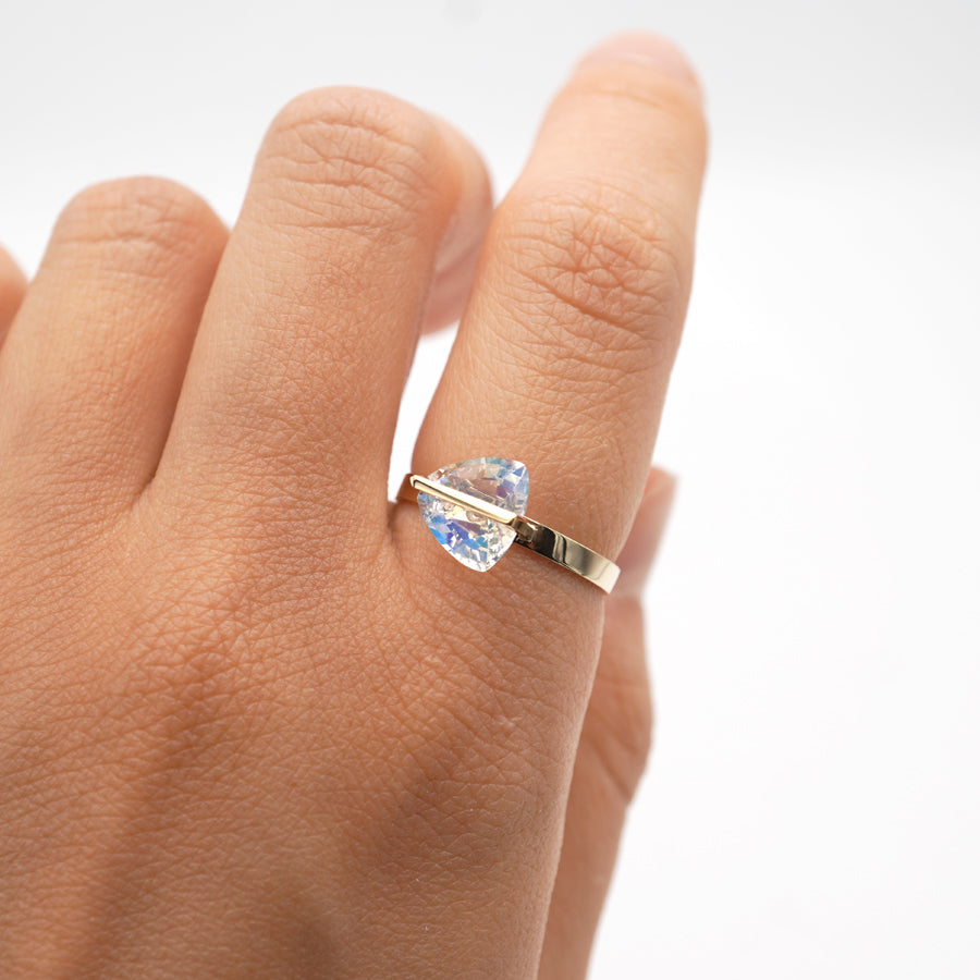 BAND RING RAINBOW MOONSTONE#3867