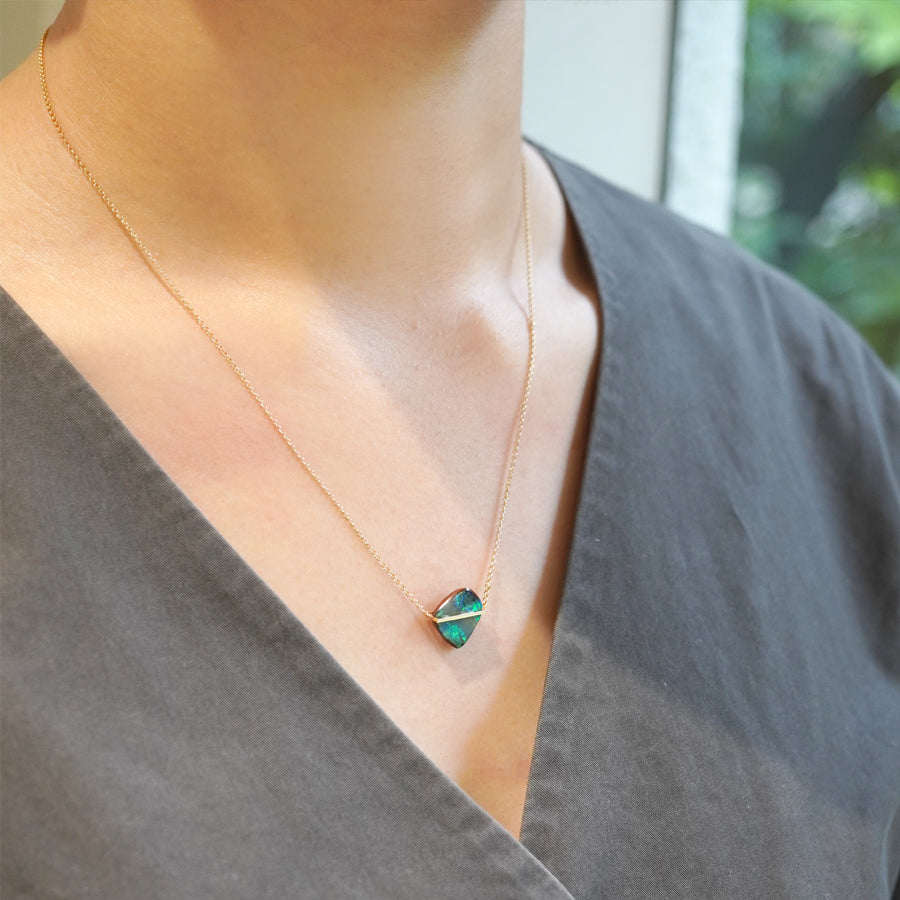 BAND NECKLACE BOULDER OPAL #3744