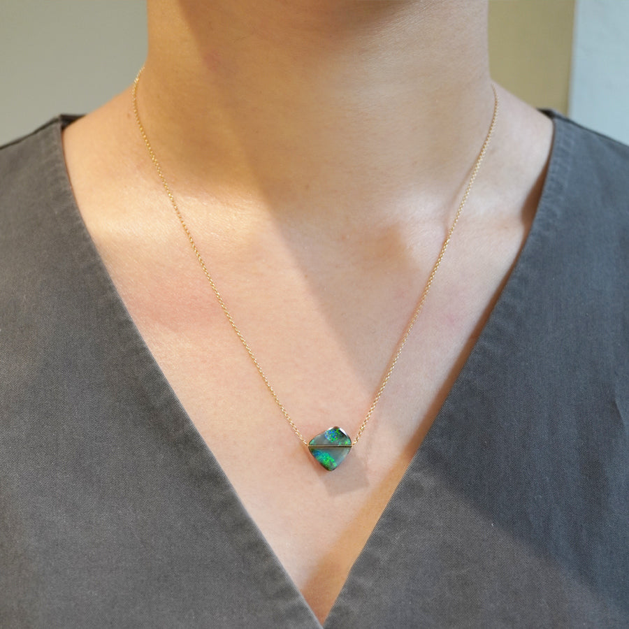 BAND NECKLACE BOULDER OPAL #3744