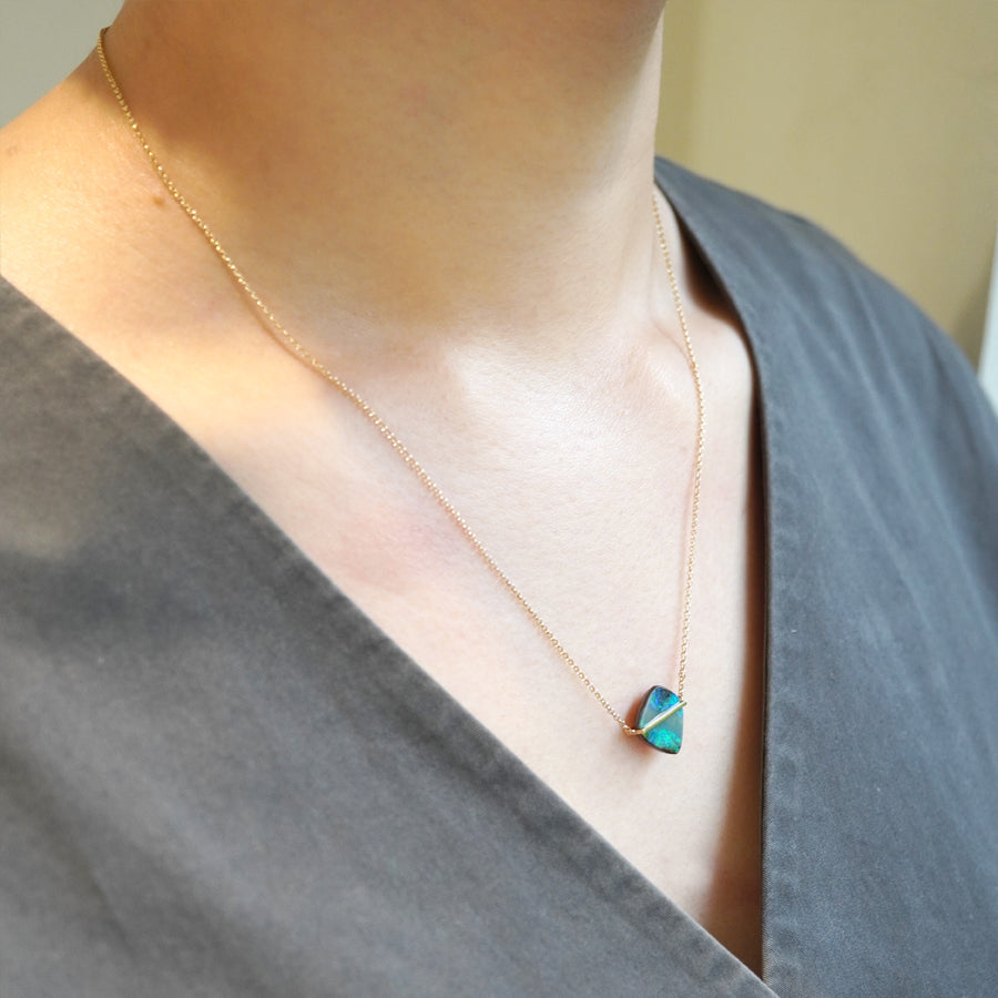 BAND NECKLACE BOULDER OPAL #3744