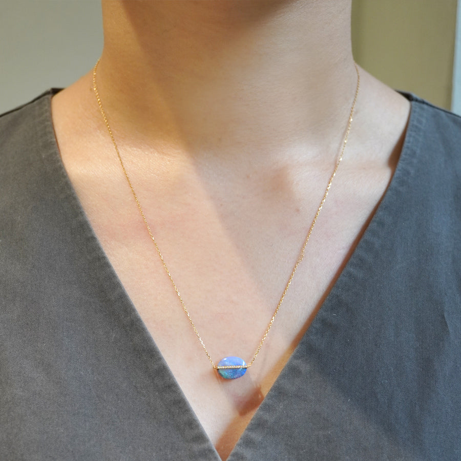 BAND NECKLACE BLACK OPAL #3354