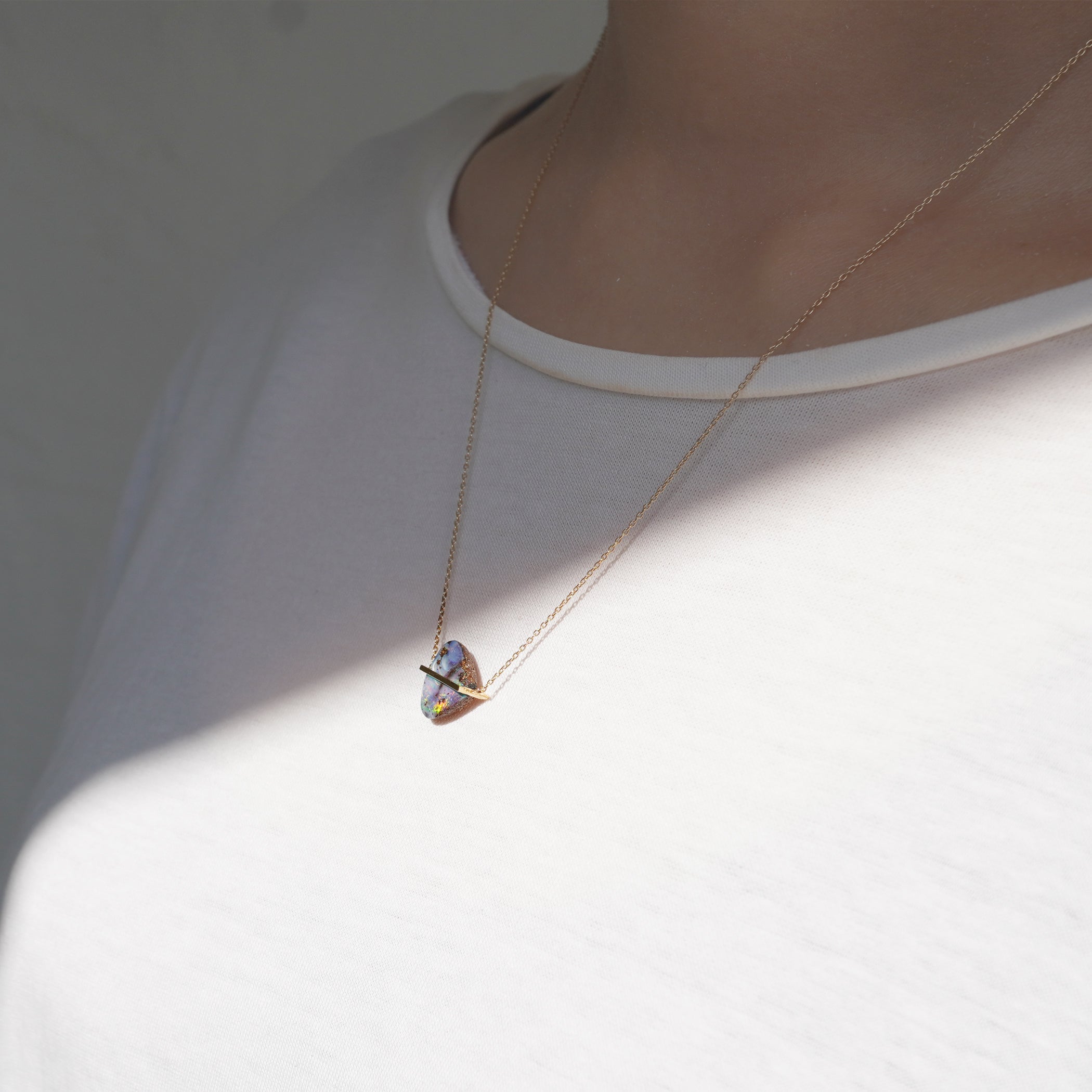 BAND NECKLACE BOULDER OPAL #3213