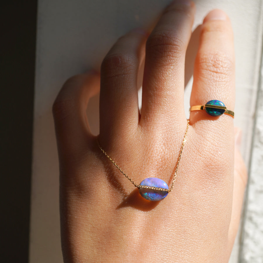 BAND NECKLACE BLACK OPAL #3354
