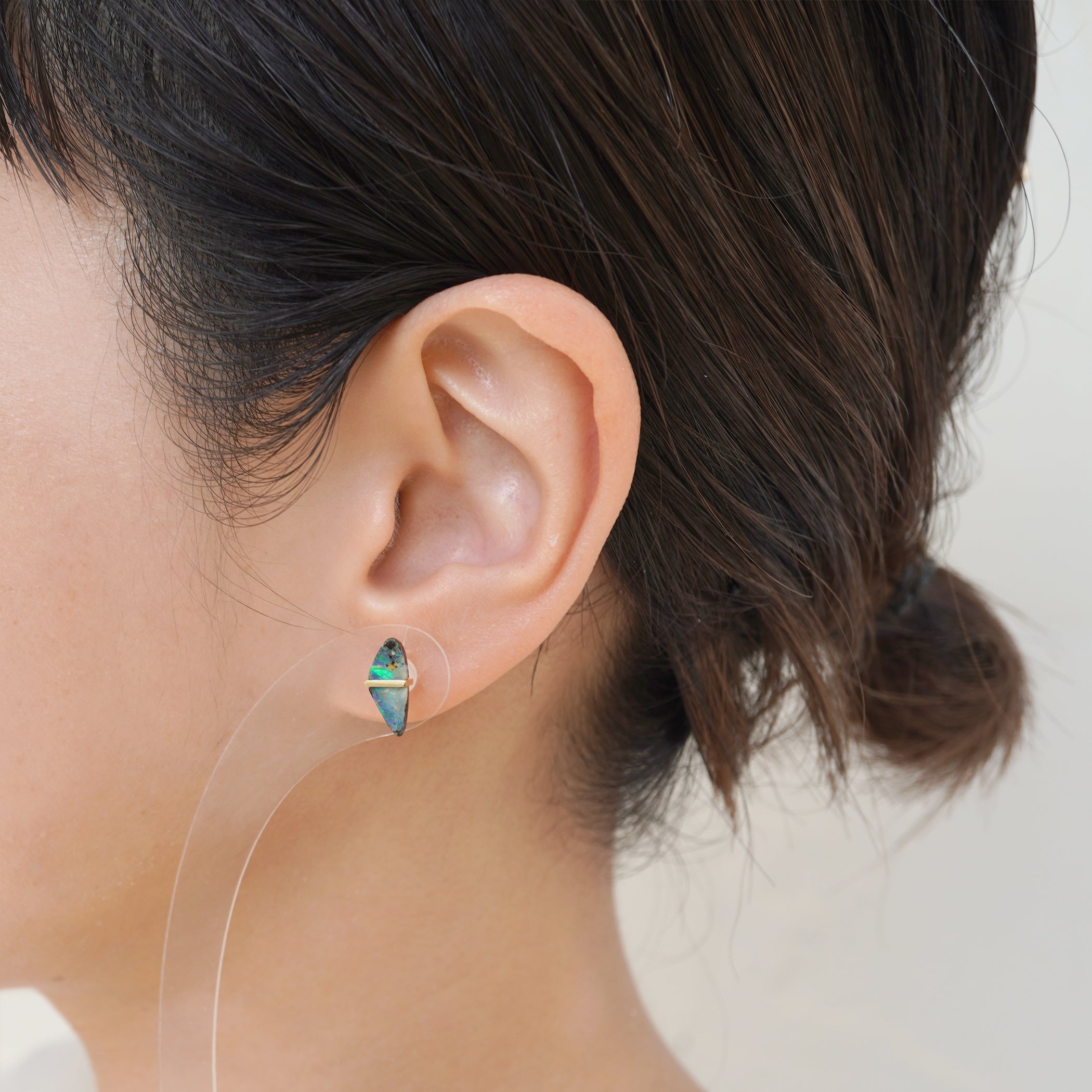 BAND SINGLE EARRING BOULDER OPAL #3363