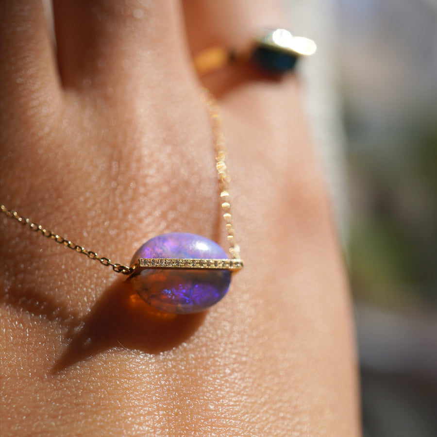 BAND NECKLACE BLACK OPAL #3354