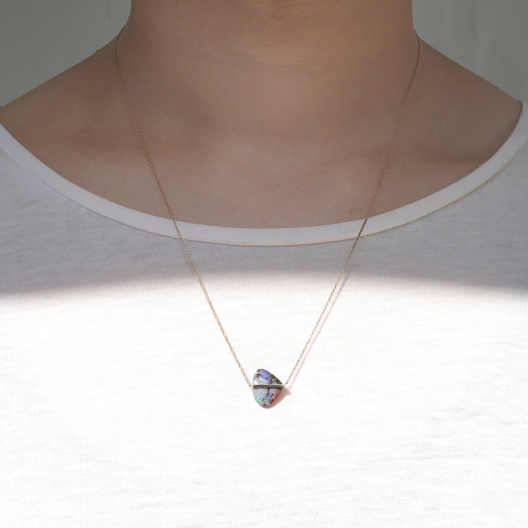 BAND NECKLACE BOULDER OPAL #3213