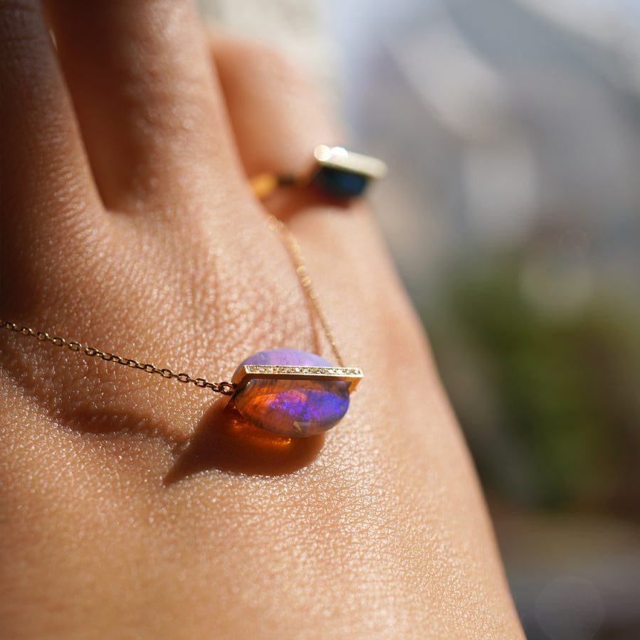 BAND NECKLACE BLACK OPAL #3354