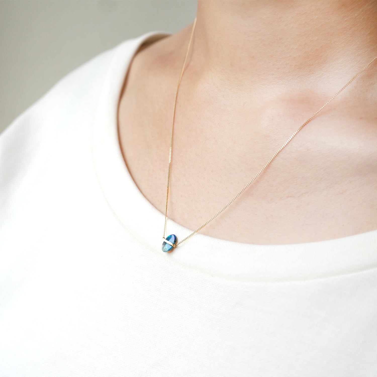 BAND NECKLACE BLACK OPAL #2995