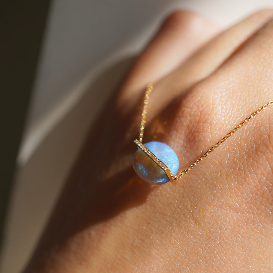 BAND NECKLACE BLACK OPAL #3354