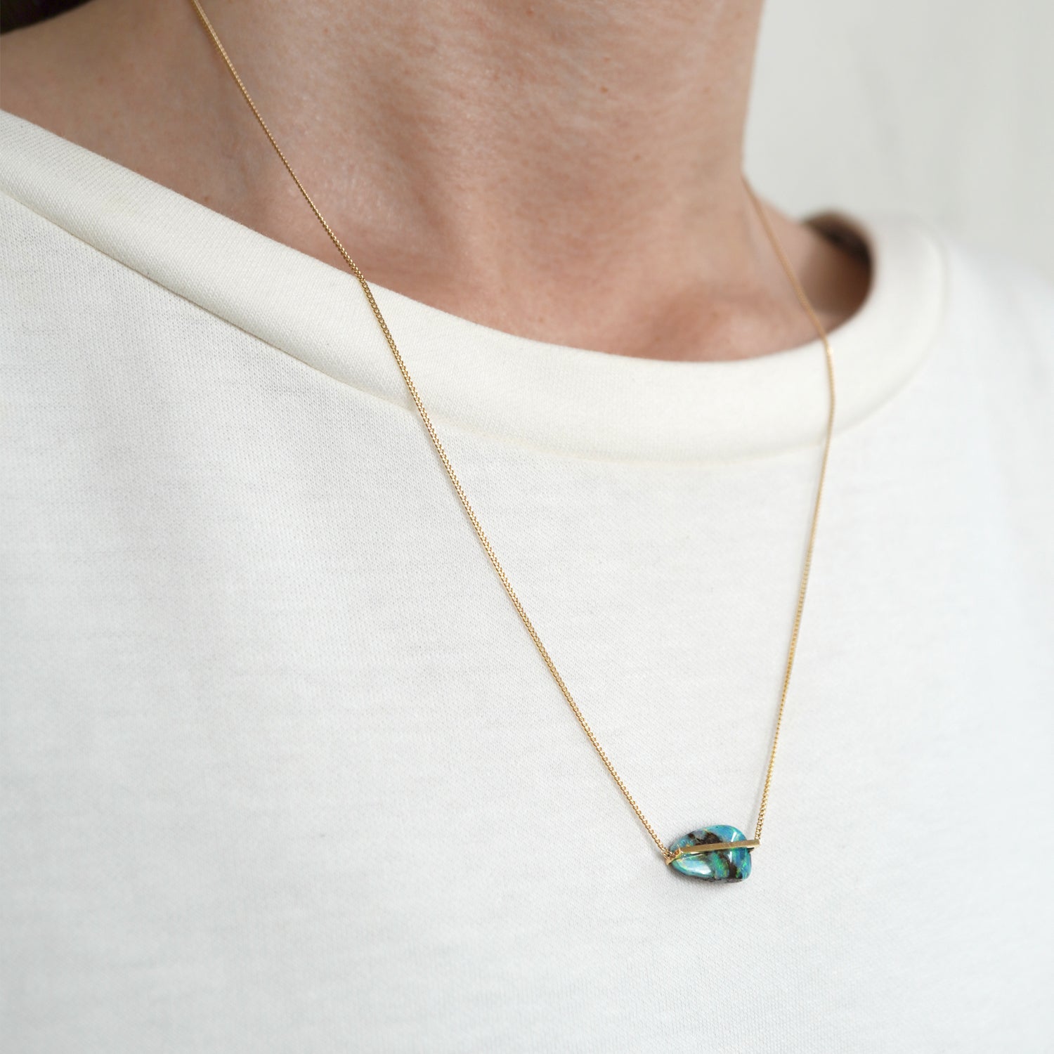 BAND NECKLACE BOULDER OPAL #3549