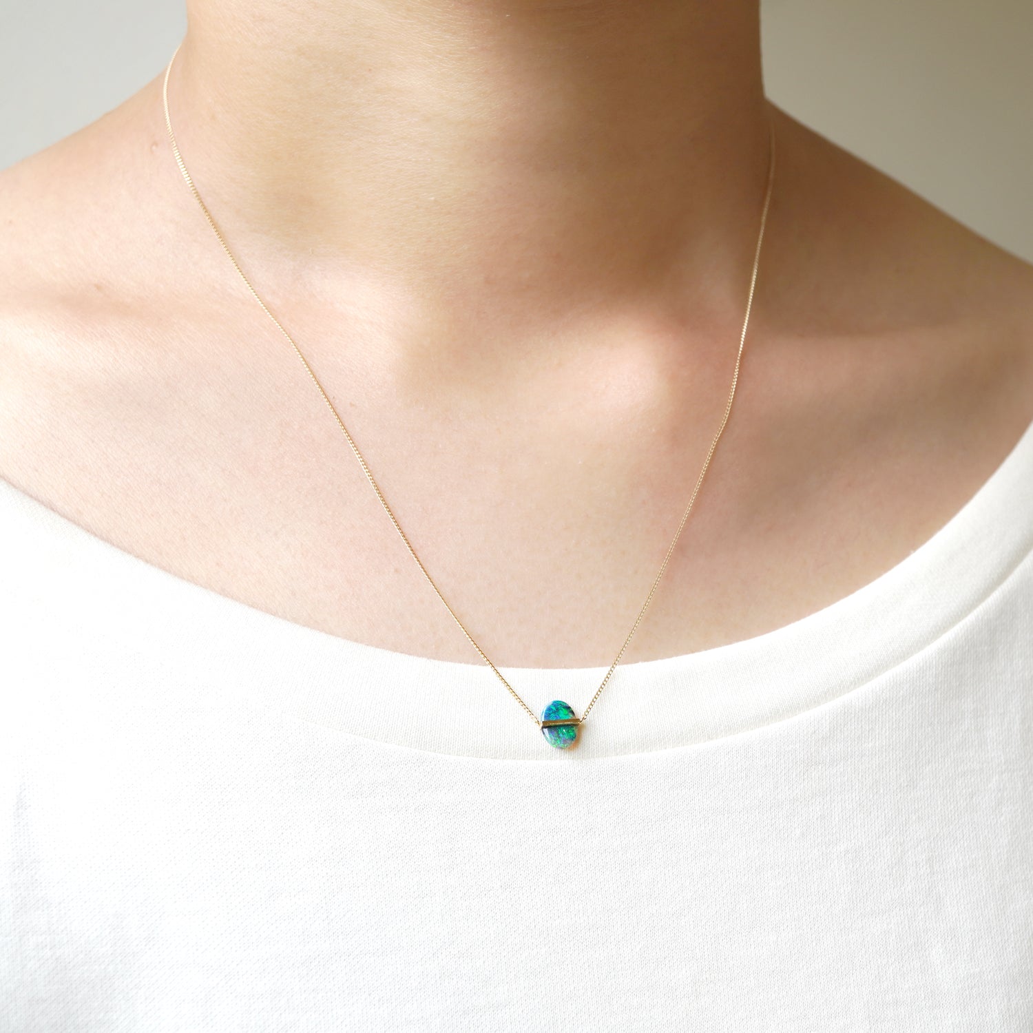 BAND NECKLACE BLACK OPAL #2995