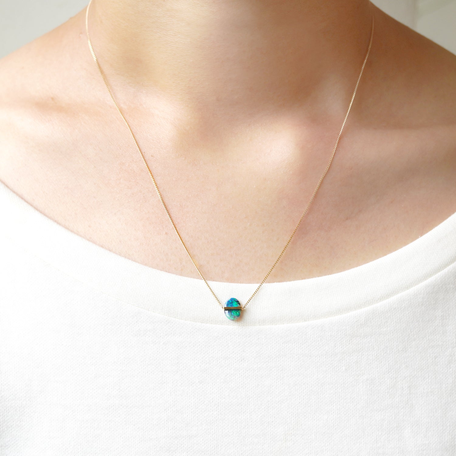 BAND NECKLACE BLACK OPAL #2995