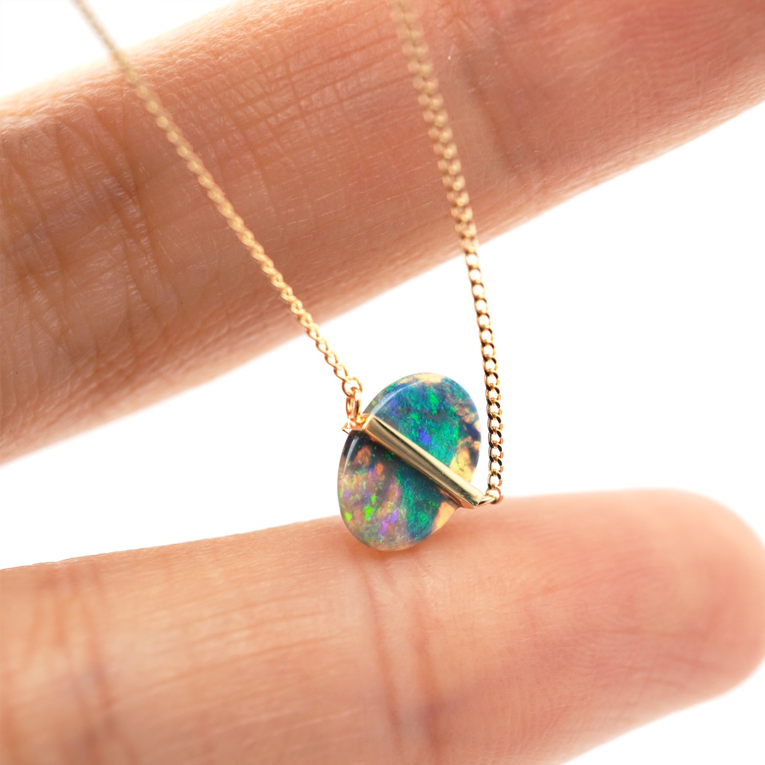 BAND NECKLACE BLACK OPAL #2995