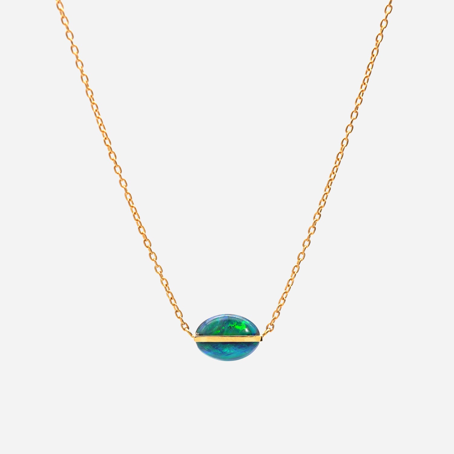 BAND NECKLACE BLACK OPAL #3211_januka jewelry
