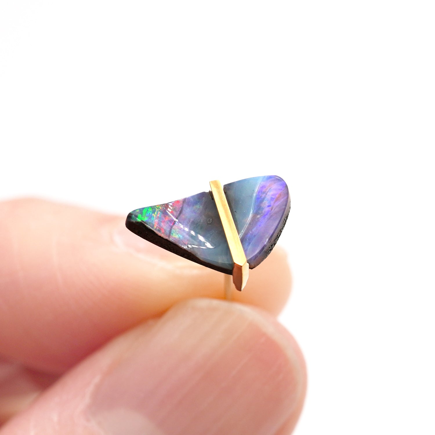 BAND SINGLE EARRING BOULDER OPAL #3325