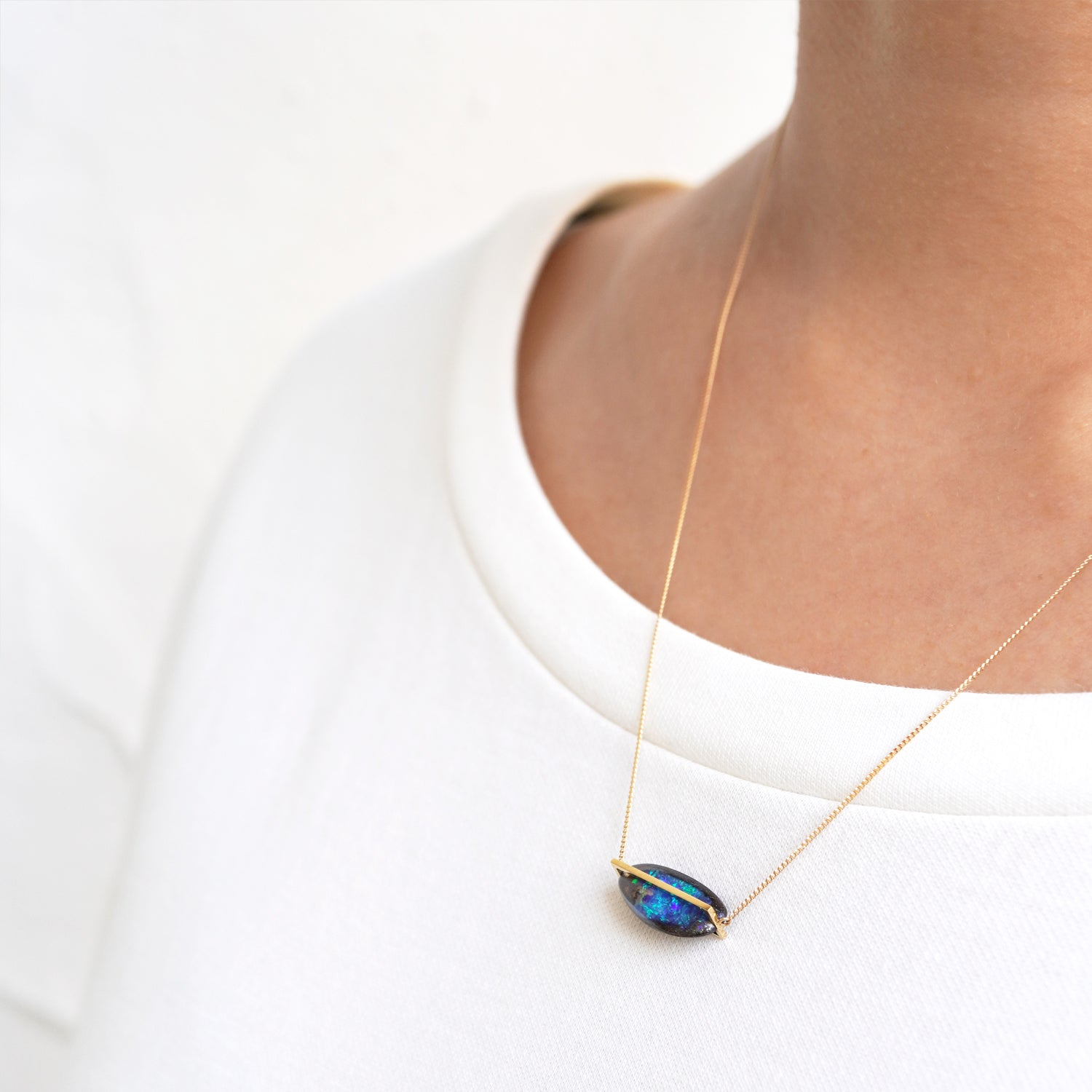 BAND NECKLACE BOUDER OPAL #3757