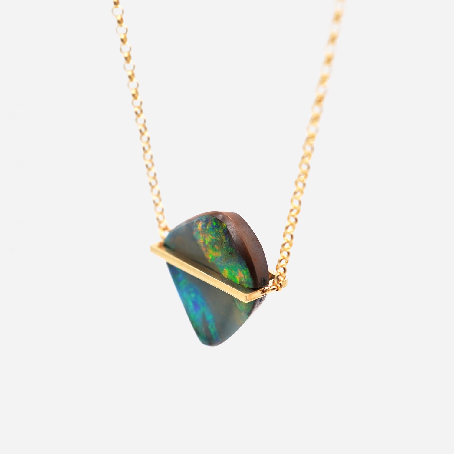 BAND NECKLACE BOULDER OPAL #3744
