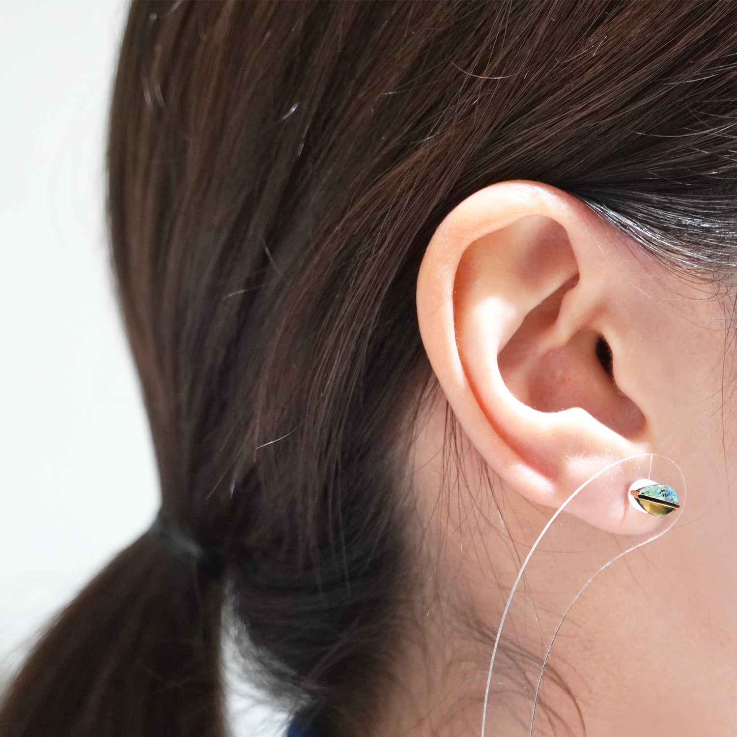 BAND SINGLE EARRING BOULDER OPAL #3323