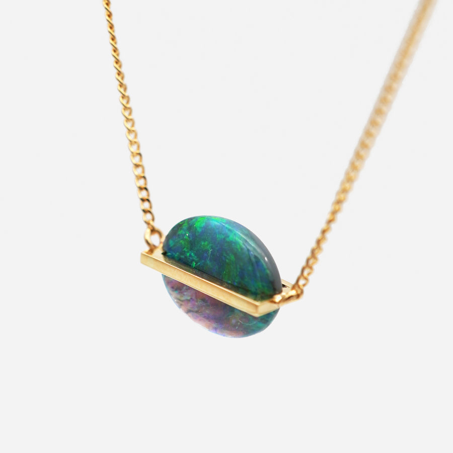BAND NECKLACE BLACK OPAL #3795