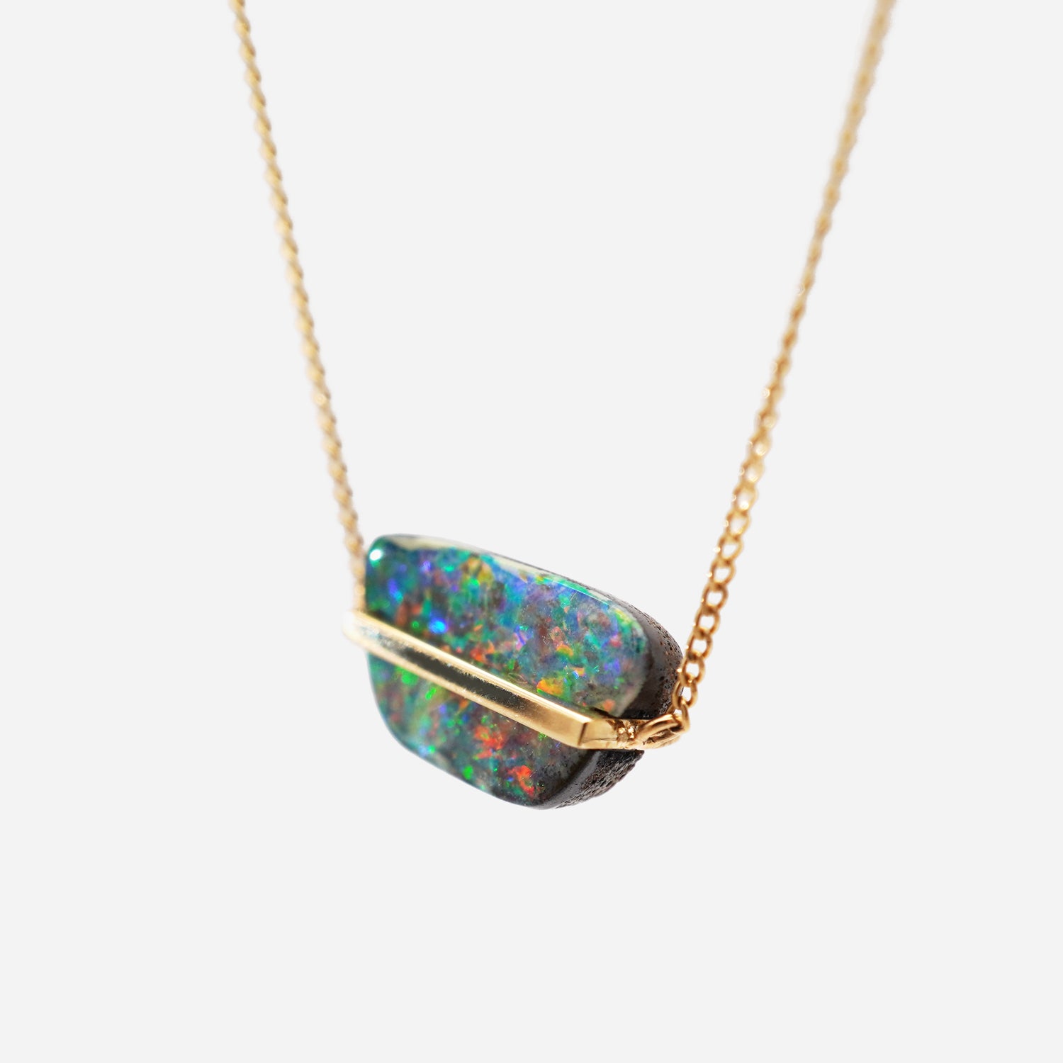 BAND NECKLACE BOULDER OPAL #3075