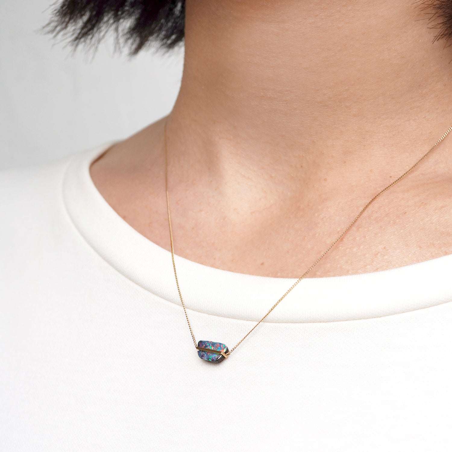 BAND NECKLACE BOULDER OPAL #3075