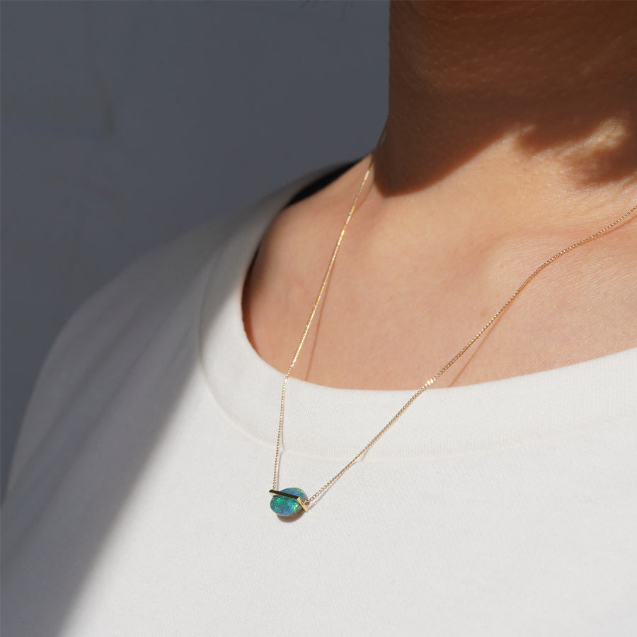 BAND NECKLACE BLACK OPAL #3795