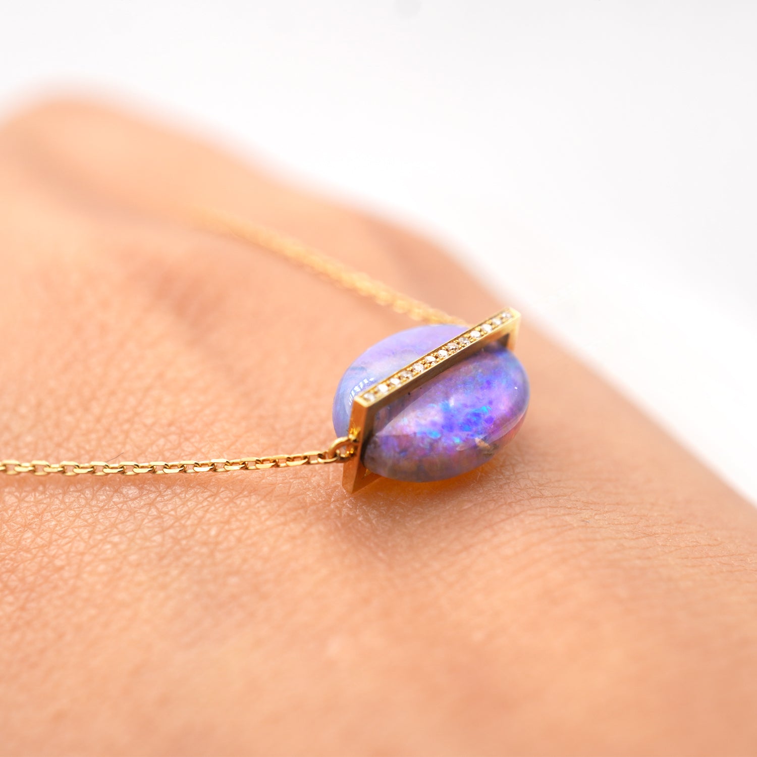 BAND NECKLACE BLACK OPAL #3354