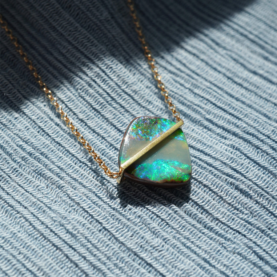 BAND NECKLACE BOULDER OPAL #3744