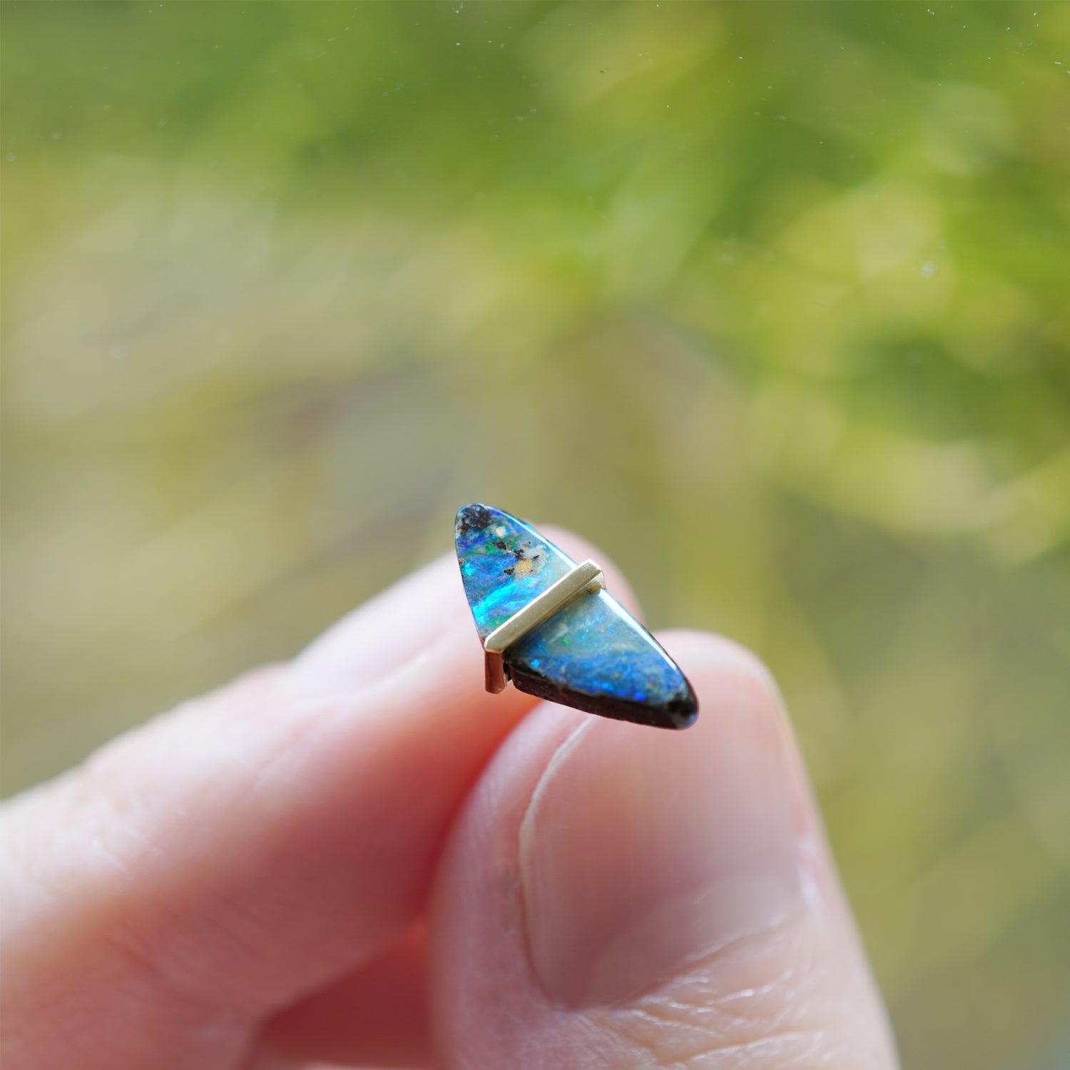 BAND SINGLE EARRING BOULDER OPAL #3363