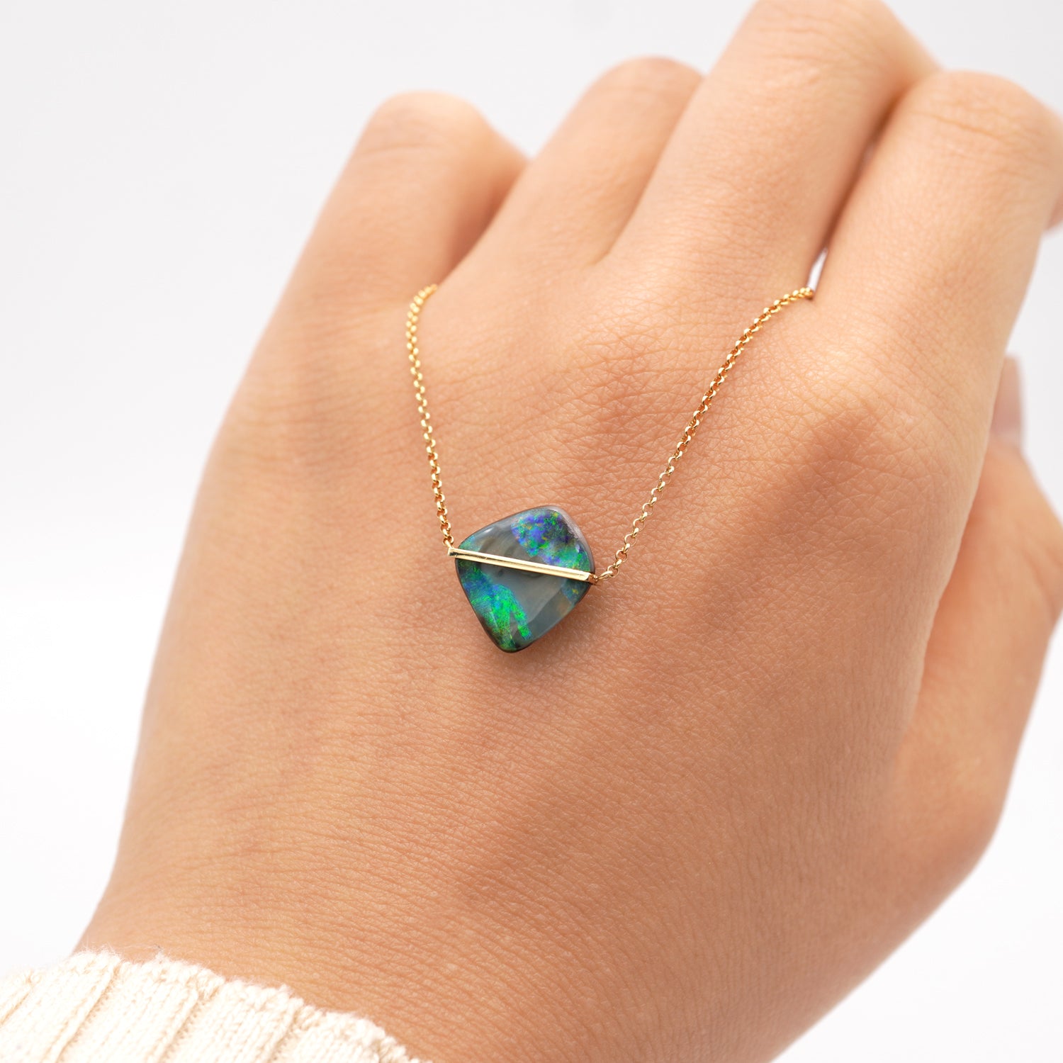 BAND NECKLACE BOULDER OPAL #3744