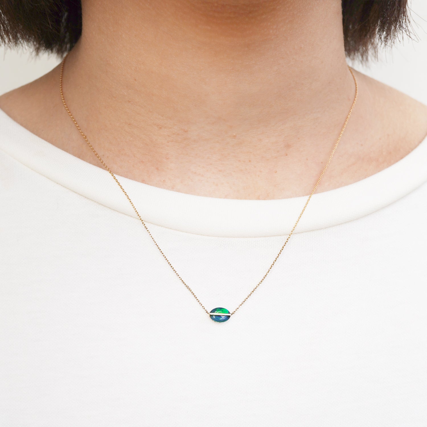 BAND NECKLACE BLACK OPAL #3211