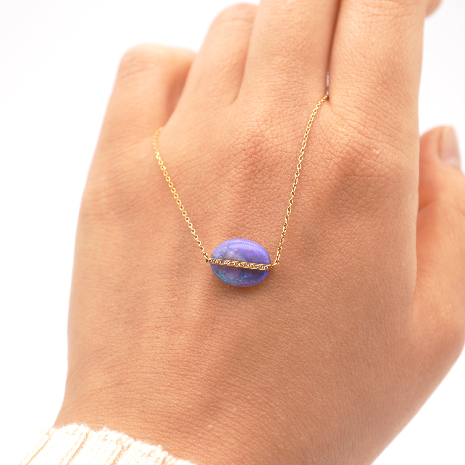 BAND NECKLACE BLACK OPAL #3354