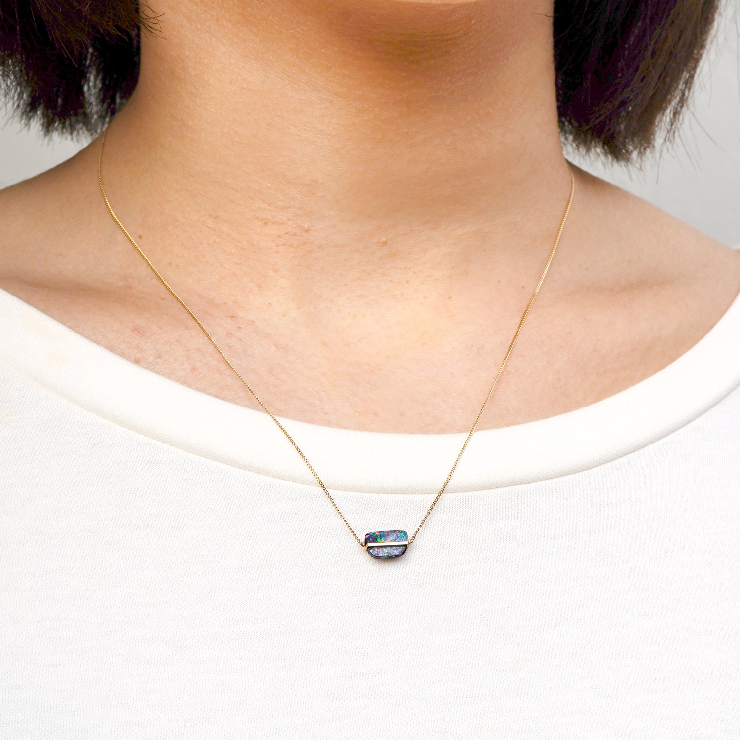 BAND NECKLACE BOULDER OPAL #3075