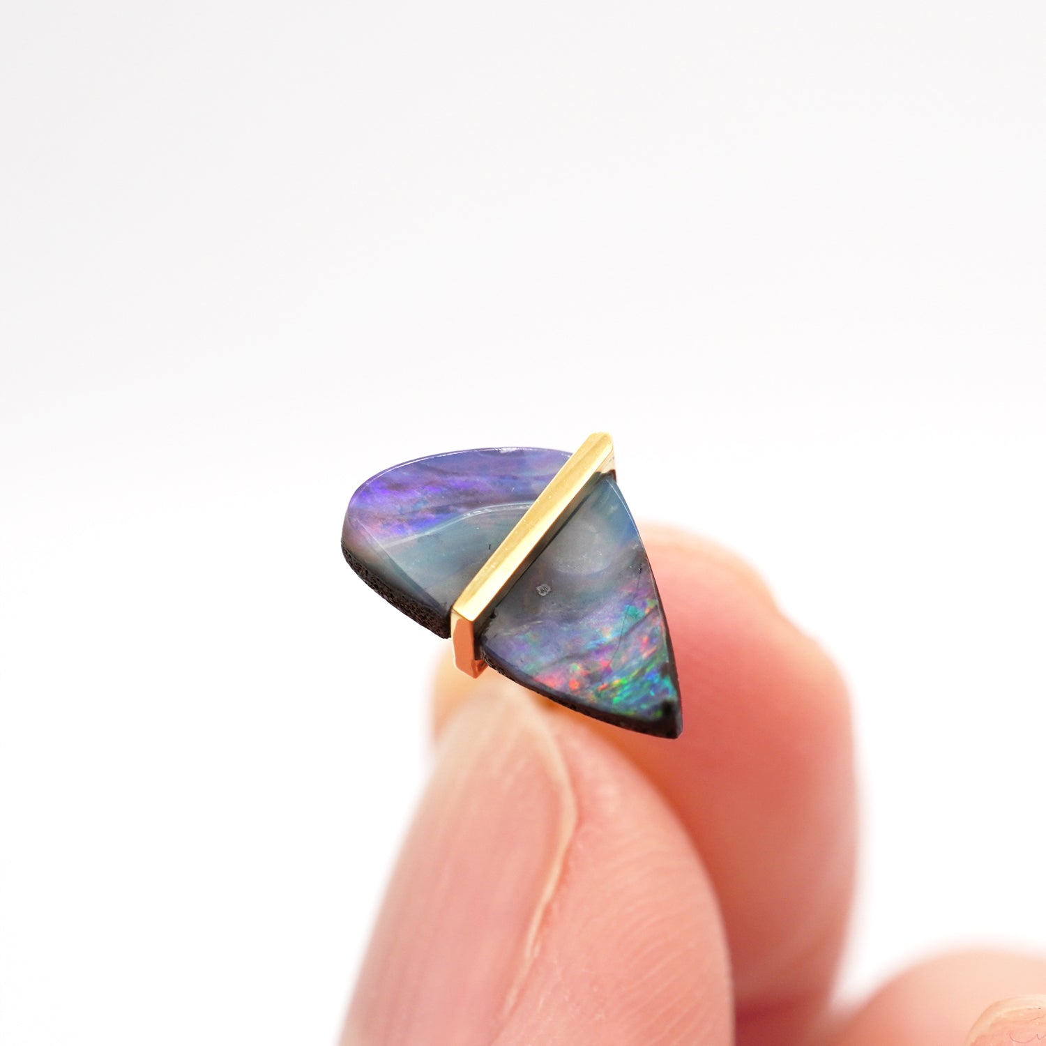 BAND SINGLE EARRING BOULDER OPAL #3325